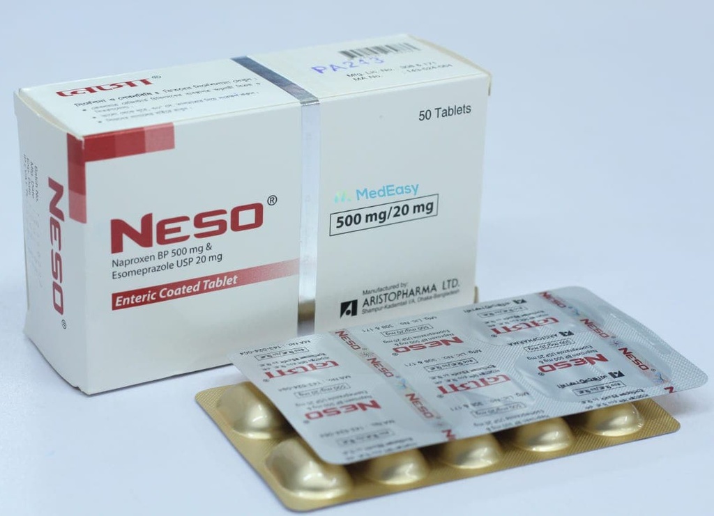 Neso500 mg+20 mg Tablet Naproxen Sodium + Esomeprazole