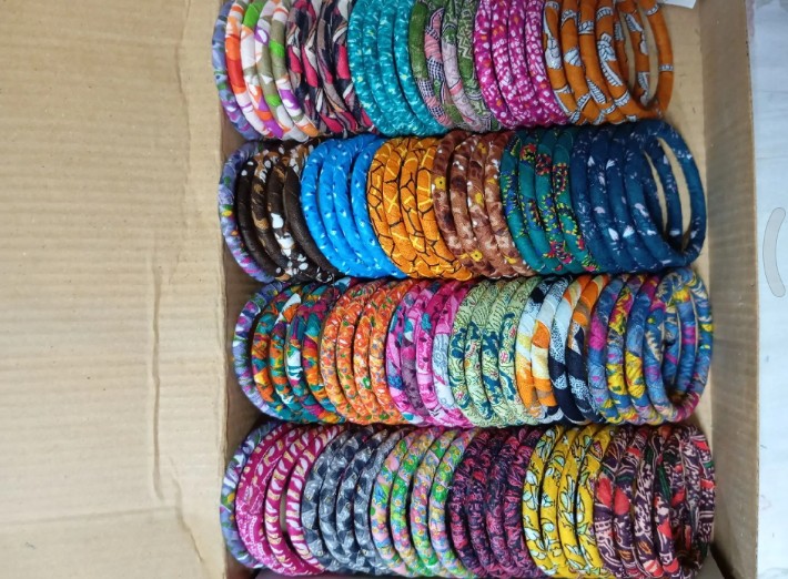 Handmade Fabric Bangles for Women/Girls -Set of 4 Pieces