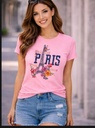 Pink & White Fashionable Tops Ladies Short Sleeve Casual Girls Print New T-Shirt For Women