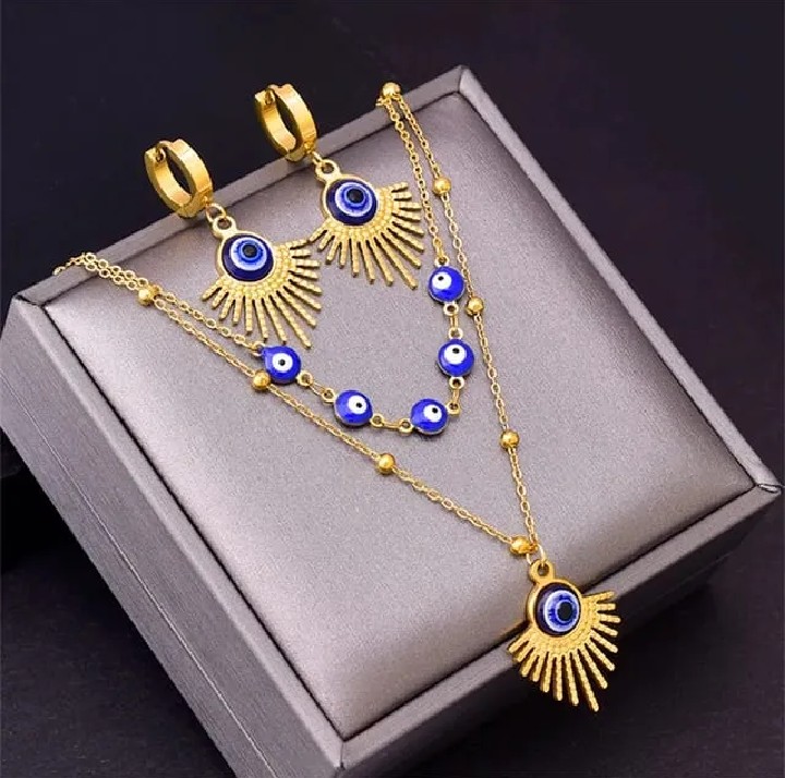 Evil Eye Set for Women Necklace Layered Necklaces Evil Eye Earring