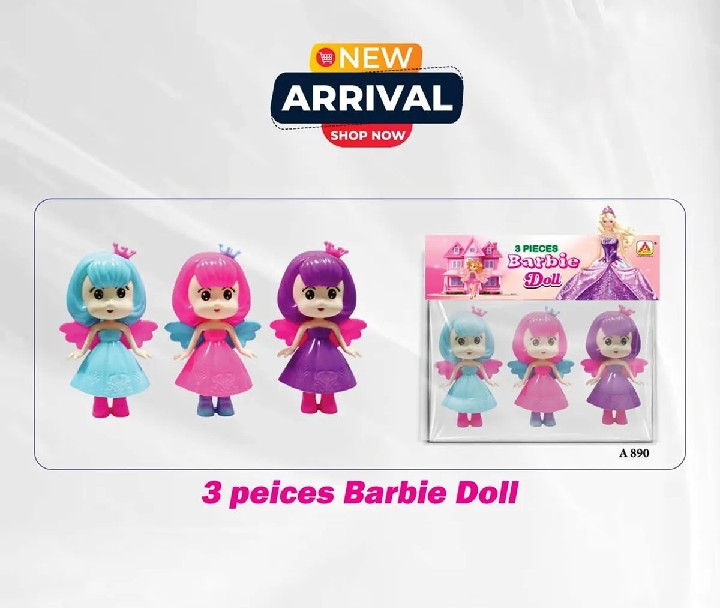 3 piece barbie Doll set play with new friend toy Multicolor