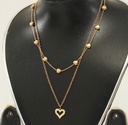 Korean Double Layer Heart Necklace Shiny Bling Zircon For Women Clavicle Chain Elegant Charm Wedding Pendant Choker Jewelry Gift - Necklace For Girls
