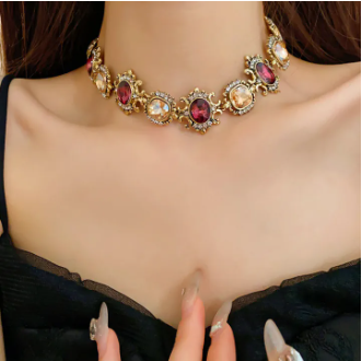 3 Pcs Vintage Necklace Earring Set High-end Accessories for Women 2026 Exaggerated Fashion Jewelry Sets for Women