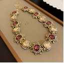 3 Pcs Vintage Necklace Earring Set High-end Accessories for Women 2026 Exaggerated Fashion Jewelry Sets for Women
