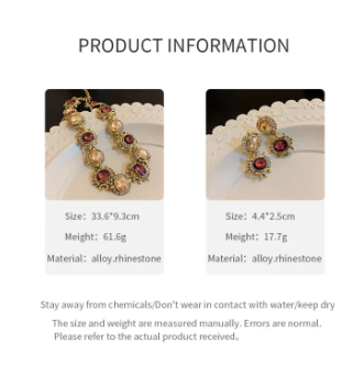 3 Pcs Vintage Necklace Earring Set High-end Accessories for Women 2026 Exaggerated Fashion Jewelry Sets for Women
