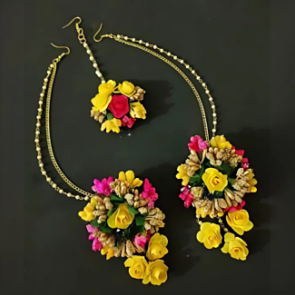 Artificial Flower Bridal / Non-Bridal Jewellery Set for Women