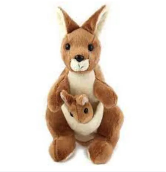 Kangaroo Stuffed Toy, Non-Toxic Mother Kangaroo Doll for baby