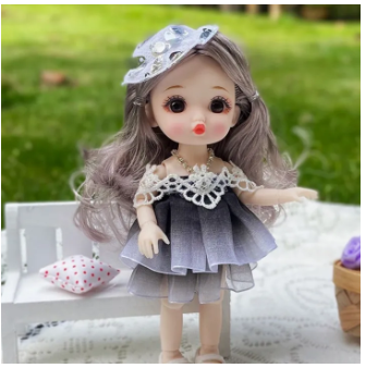 【Best Price Guaranteed】 Home Decoration 16 Cm Big Eyes Princess BJD Doll Movabl 13 Joints 16cm Bjd Doll Fine Clothes Safe Plastic 13 Movable Joints Mini Girl Girls Gifts