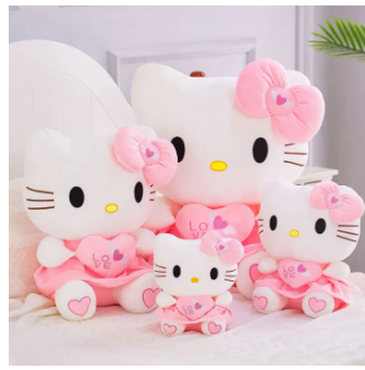 Cute Hello Kitty Plush Toy Kitty Plush Doll Stuffed Animals Cat Fluffy Hugging