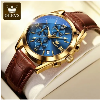 Men Leather Analoge Quartz Fashion Watch for Men