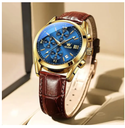 Men Leather Analoge Quartz Fashion Watch for Men