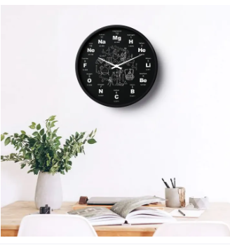 Periodic Table Wall Clock | Science Chemistry Clock for Students and Teachers