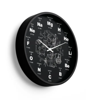 Periodic Table Wall Clock | Science Chemistry Clock for Students and Teachers
