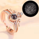 Romantic 100 Languages ​​I Love You Female 2 Ring-Color:-Gold