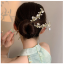 Elegant Chinese Style Ancient Style Tassel Hairpin Vintage Tassel Flower Bamboo Chopsticks Pearl Rhinestone Hairpin Hair Clip for Women Girls