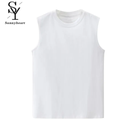 Sunnyheart Sport Vest Quick Dry Unisex Summer Fitness Vest Sleeveless Gym Top Stretchy Breathable Buyers' Favorite Men Vest-Size:-3XL