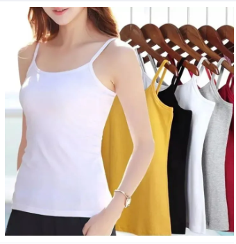 3 Pieces Multicolor Combo Ladies Comfortable Cotton Tank Tops