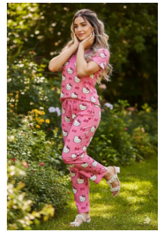 Woman Summer Wear Printed T-shirt and Trouser Set - Fashionable and Comfortable for All Seasons