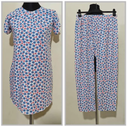 Long Tshirt with Palazzo Set for Women Multicolor Random Design Cotton-Color Family Multicolor