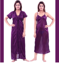 Women’s Night Dress 2-Part Long Set - Soft & Comfortable, Vibrant Color Options