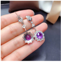 3Pcs Set - Purple Earring, Finger Ring, Pendent All together in one set Jewellery set for girls and women