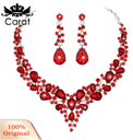 Carat 1 Set Wedding Earrings Extension Chain Faux Crystal Rhinestone Inlaid Dress Up Glitter Dinner Women Jewelry Necklace Female Accessory