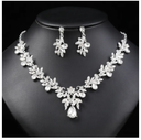 3PC Cross Mirror European and American Exaggerated Banquet Gemstone Necklace Earnail Set for Women's High End Retro Jewelry