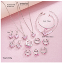 14 Pcs/Set Pink Crystal Jewelry Set for Women Y2k Kpop Cute Girl Heart Pendant Necklace Earring Bracelet Ring Trendy Jewelry New