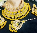 New Neckless For Women International Grated In Indian Gold Plated Thai Stone Jewellery Necklace Set Traditional Gold Plated Wedding Choker Necklace Earrings And Tikli Jewellery Set Traditional - Necklace For Girls
