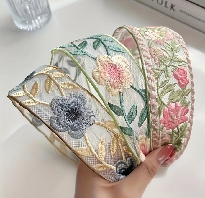 Chinese Ethnic Style Exquisite Embroidered Wing Accessorieide Edge Headband Shattered Bangs Hair Clip Sweet Elegant Style Matchs