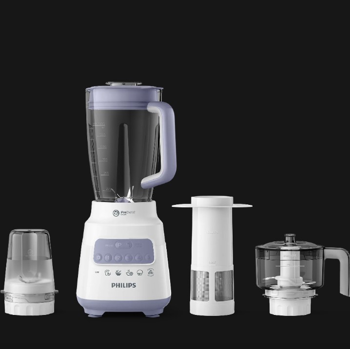 Philips Blender HR2223-700W |  ProBlend  Crush |  5 Speeds |  Ice Crush |  Quick Clean |  Chopper + Mill + Filter |  40% Finer Blend, 2x  Faster Ice Crushing |  2 Years Warranty