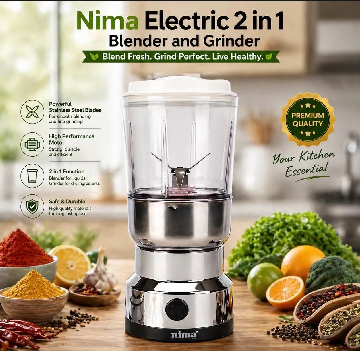 Nima 2 In 1 Electric Blender & Grinder Spice Grinder Juicer High Quality Heavy Duty Blender and Mixer Grinder