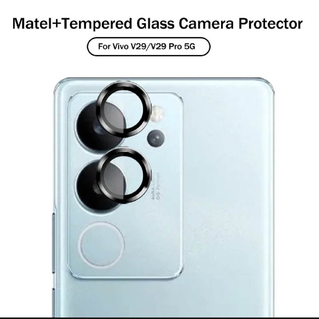 for vivo V29 and V29 Pro 5G Camera Protector Ring Aluminium and Tempered Glass