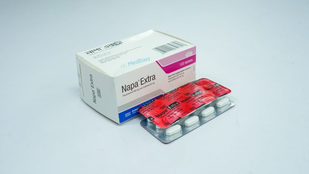 Napa Extra-500 mg+65 mg Tablet /12's strip