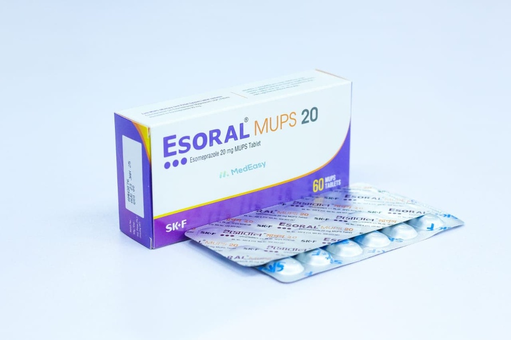 Esoral MUPS- 20 mg MUPS Tablet/14's strip