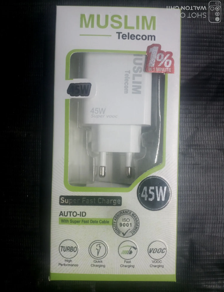 45W Super Vooc Fast Charger Original Premium Quality