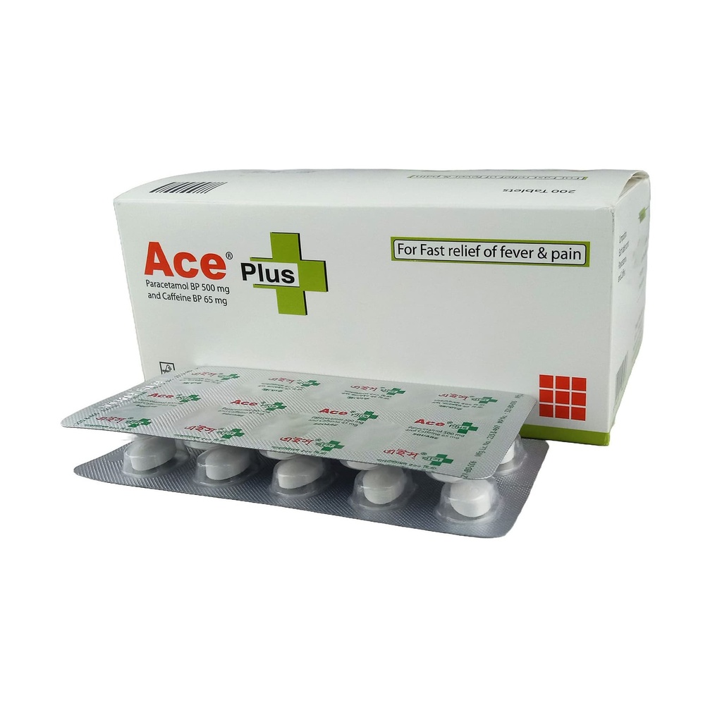 Ace Plus- 500 mg+65 mg Tablet/10's strip