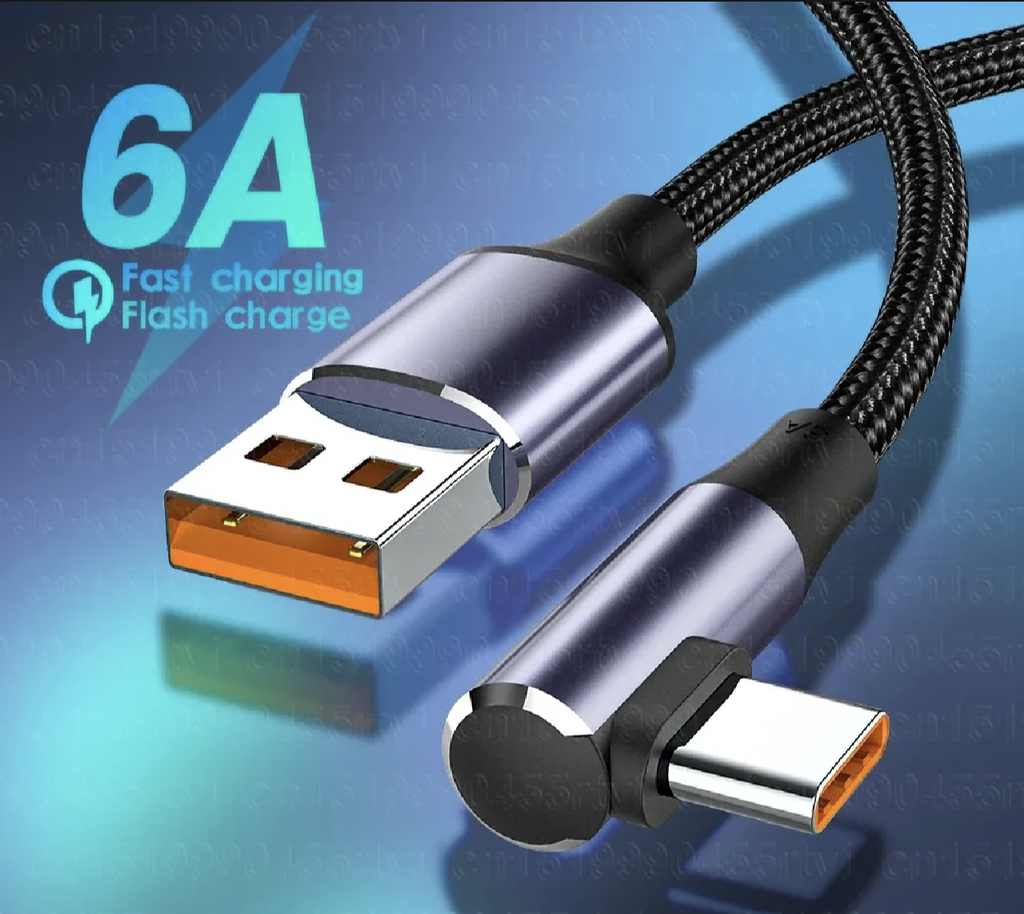 CASIFY G16A 120W Ebow Cable USB to Type C Cable 90 Degree Type C Elbow Cable Fast Charing Cable Data Cable 120W Fast Charging Cable 1M