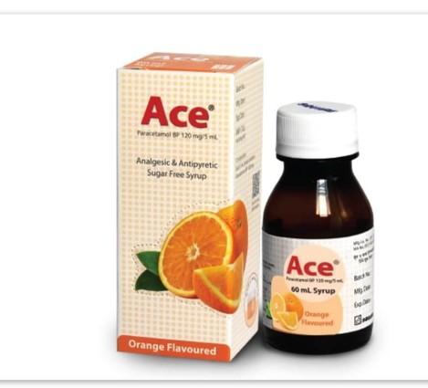 Ace Orange Flavour60 ml Syrup Paracetamol