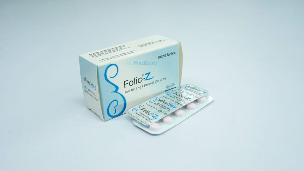 Folic-Z5 mg+ 20 mg Tablet/10 pes