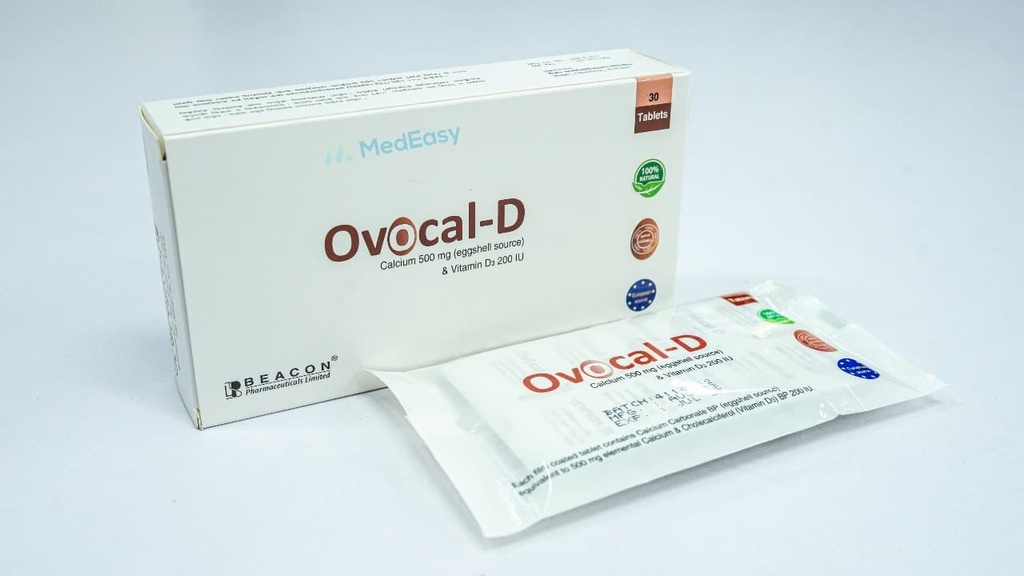 Ovocal-D Tablet Calcium Carbonate [Egg sheel] + Vitamin D3