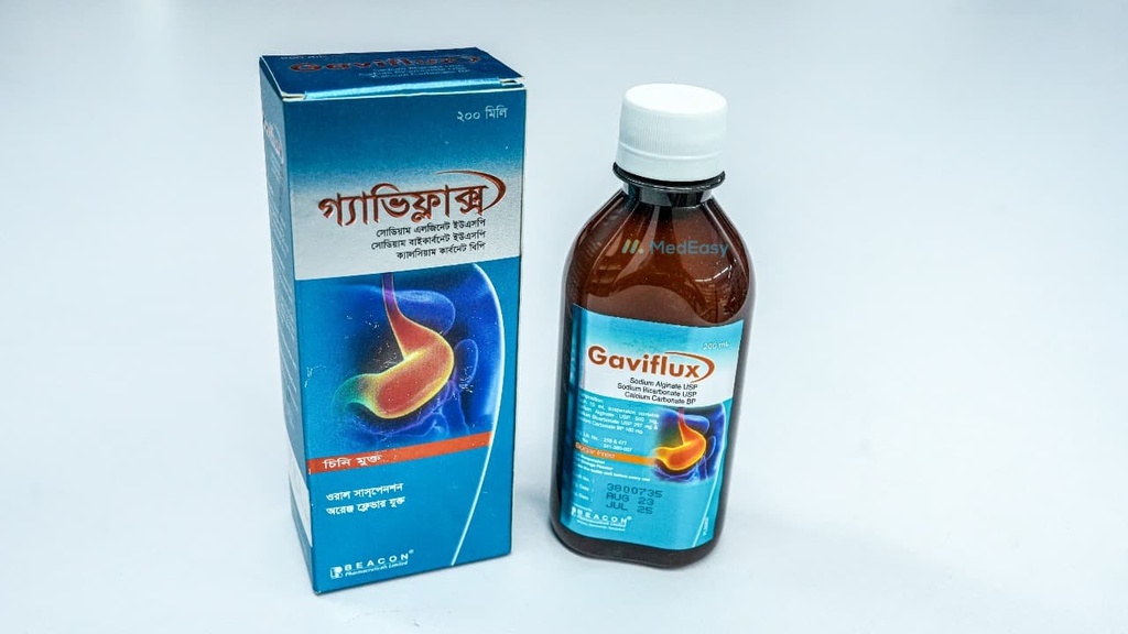 Gaviflux200 ml Oral Suspension Sodium Alginate + Sodium Bicarbonate + Calcium Carbonate