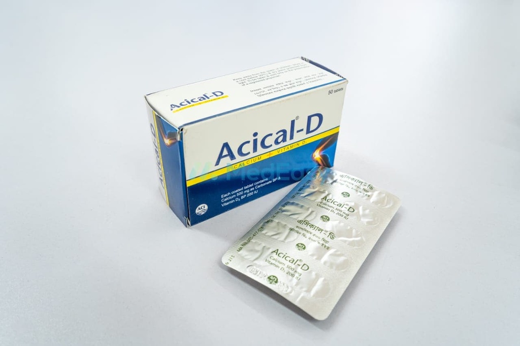 Acical-D500 mg+200 IU Tablet Calcium Carbonate [Elemental] + Vitamin D3