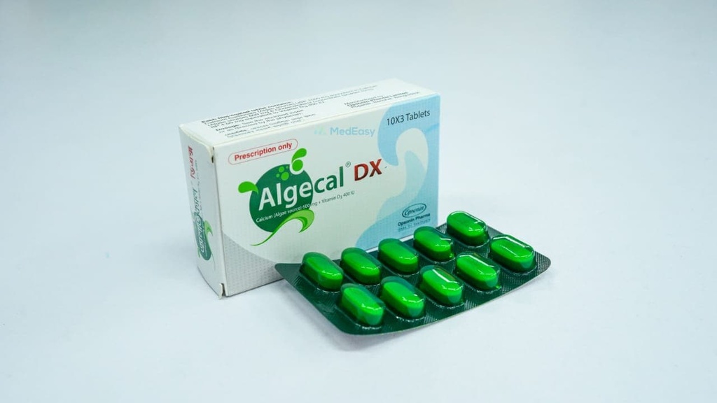 Algecal Dx600 mg+400 IU Tablet Calcium Carbonate [Egg sheel] + Vitamin D3
