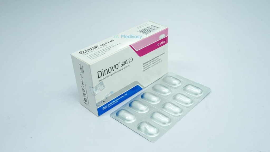 Dinovo500 mg+20 mg Tablet Naproxen Sodium + Esomeprazole