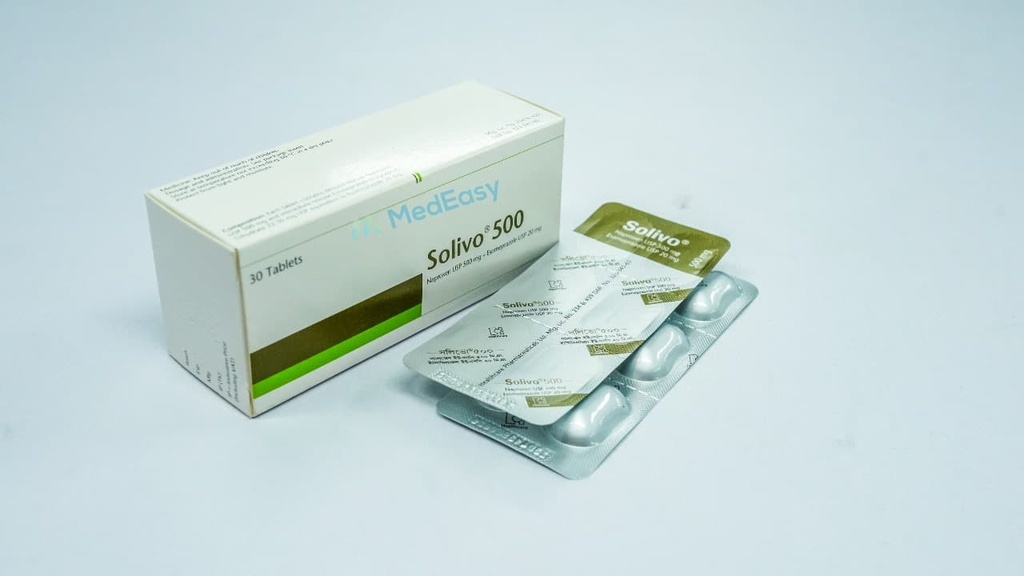 Solivo 500 mg+20 mg Tablet