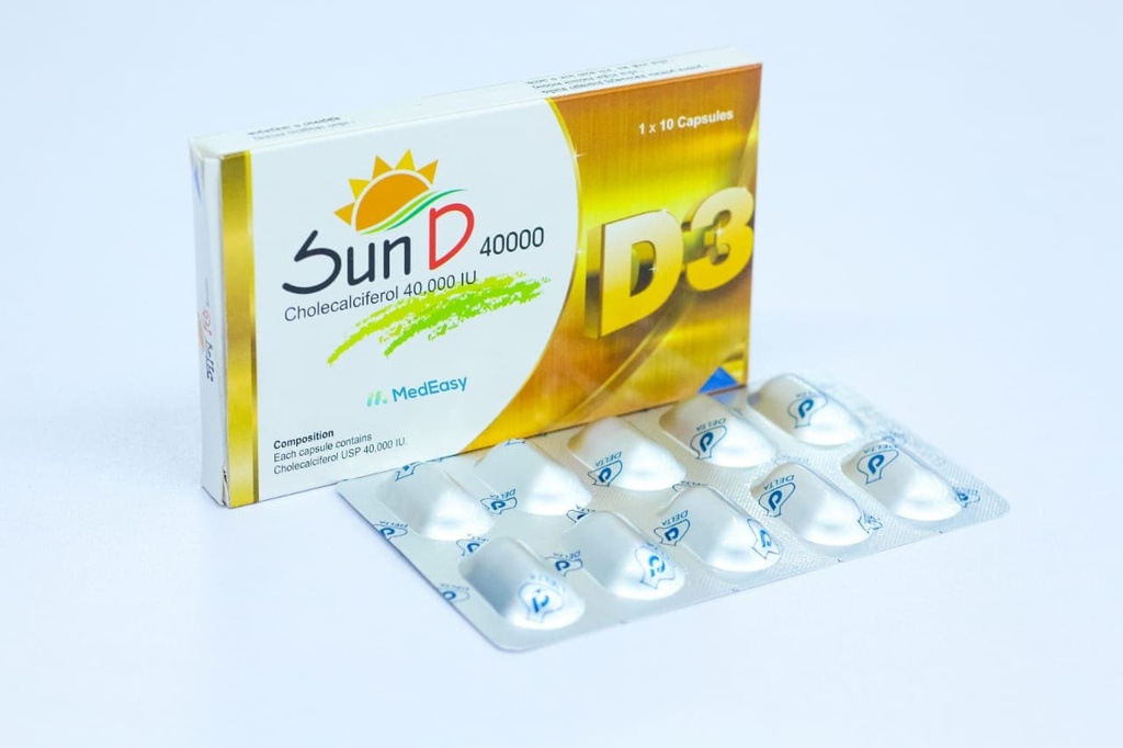 Sun D40000 IU Capsule Colecalciferol [Vitamin D3]