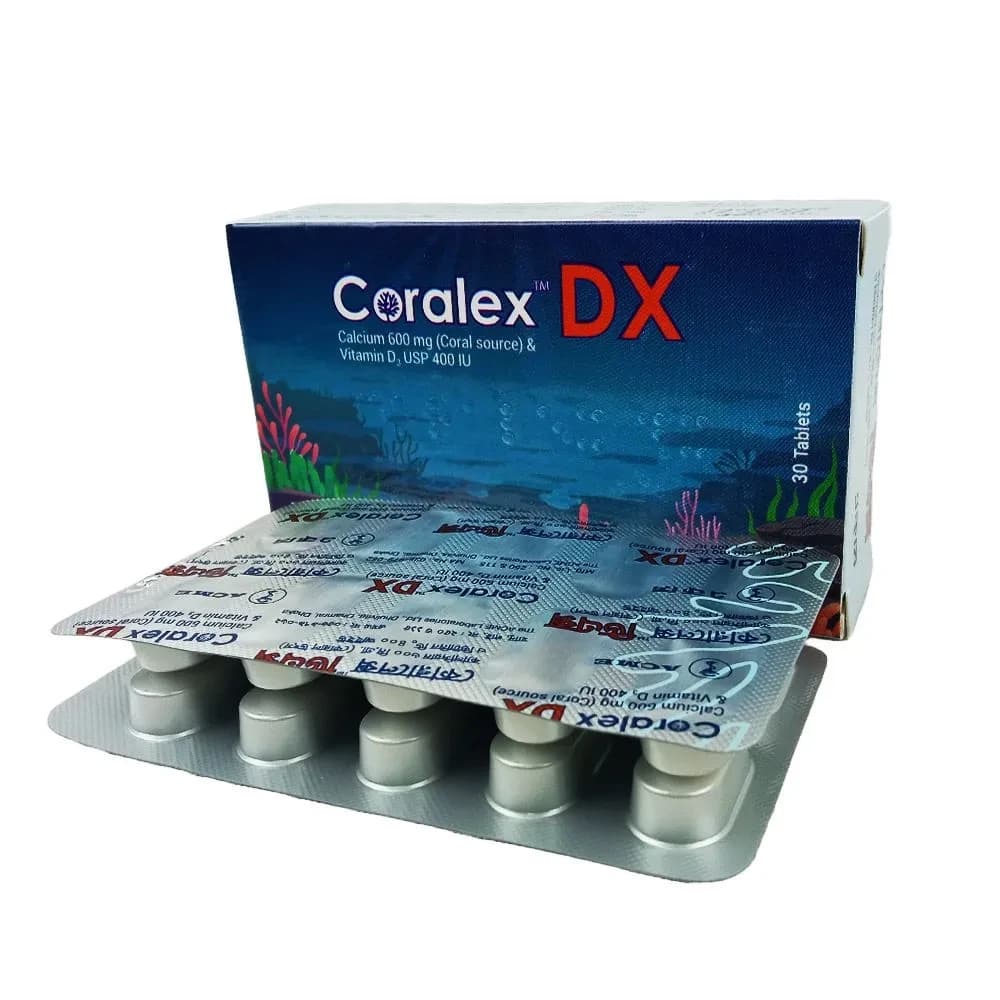 Coralex DX600 mg+400 IU Tablet Calcium Carbonate [Coral source] + Vitamin D3