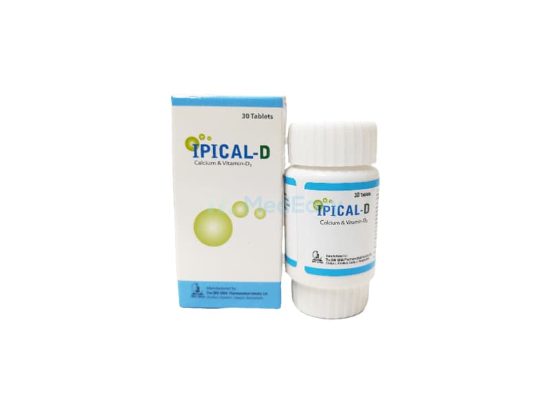 Ipical-D500 mg+200 IU Tablet Calcium Carbonate [Elemental] + Vitamin D3