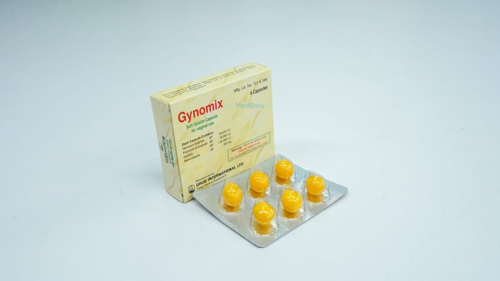 Gynomix Vaginal Suppository Metronidazole + Neomycin Sulphate + Nystatin + Polymyxin B